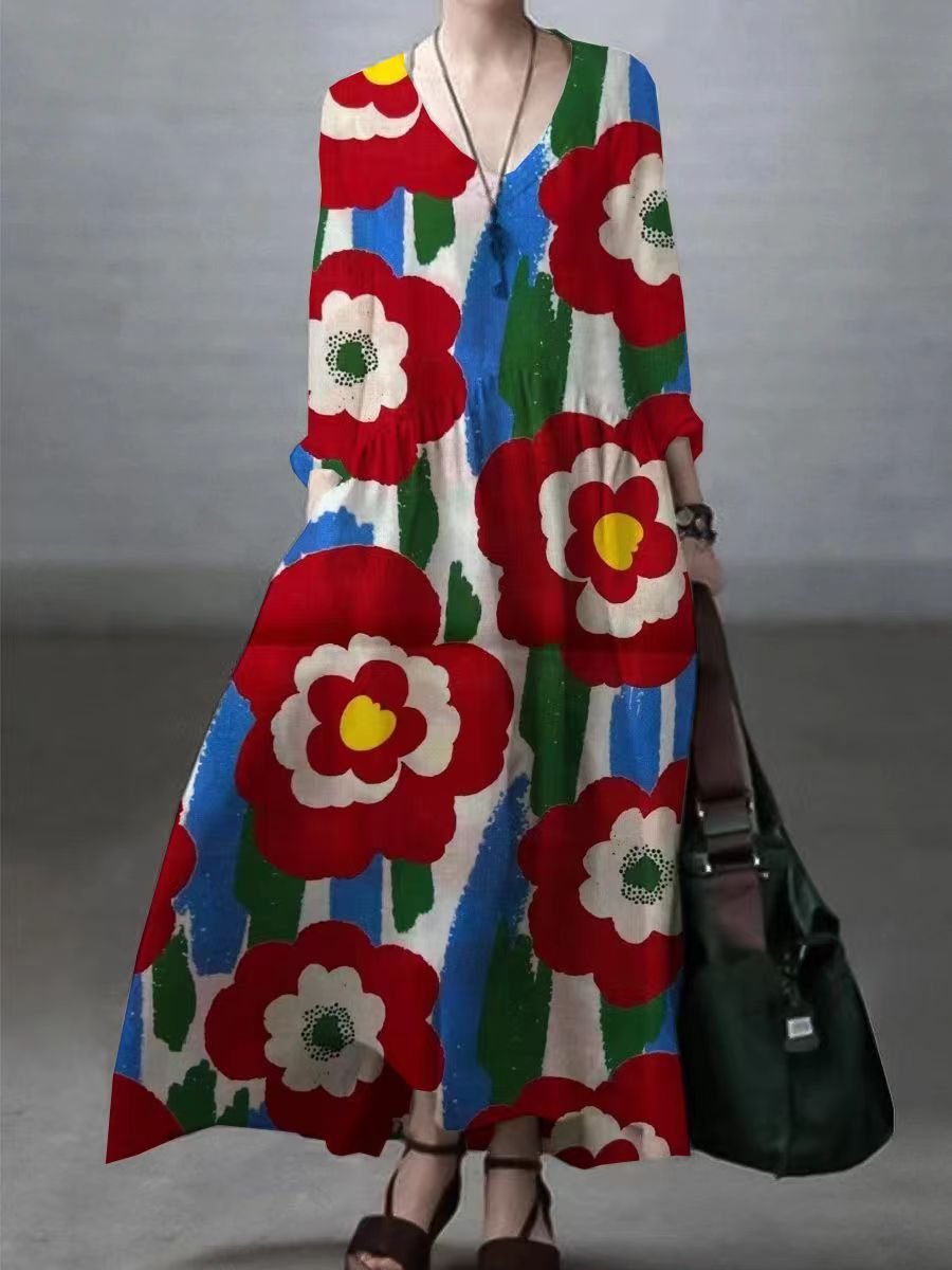 XXXL / Floral-red flower